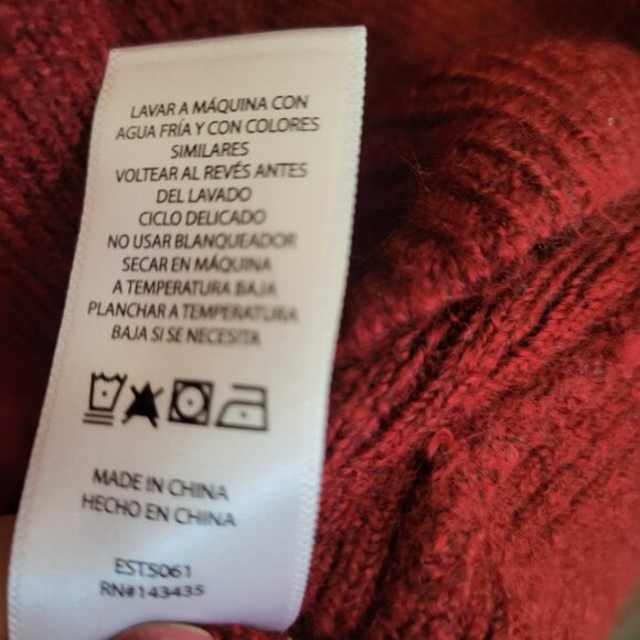 BeachLunchLounge BLL Priscilla Sweater - Long Sleeve Cowl Neck - Wine Red - XL - Picture 6 of 7